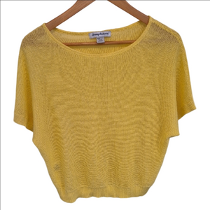 Tommy Bahama Cedar Linen French Sleeve Yellow Lightweight Sweater